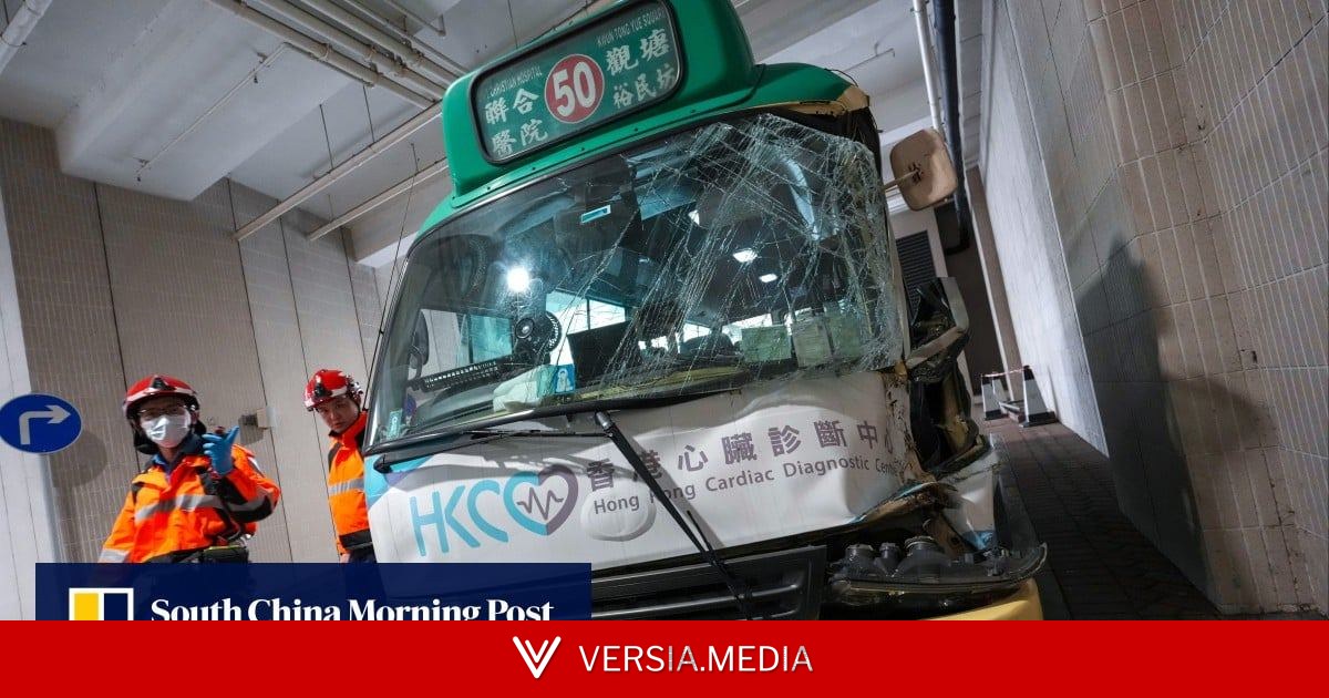 10 injured as minibus, water tanker collide in Hong Kong’s Kwun Tong district