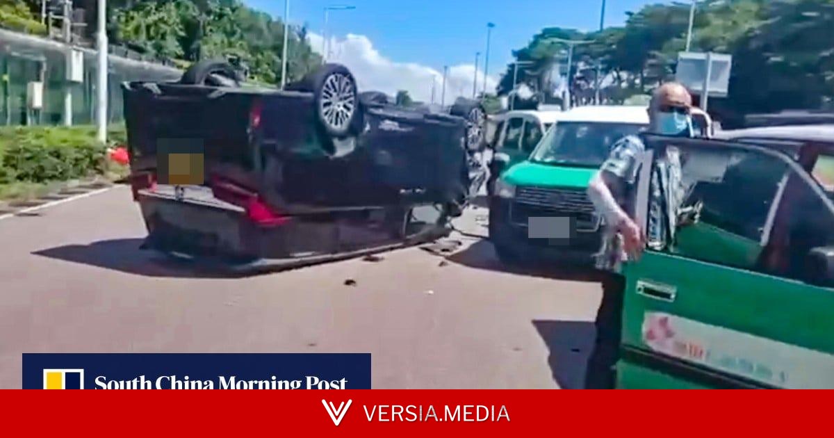 6 injured after 4 taxis and private car collide on Hong Kong’s Shenzhen Bay Bridge