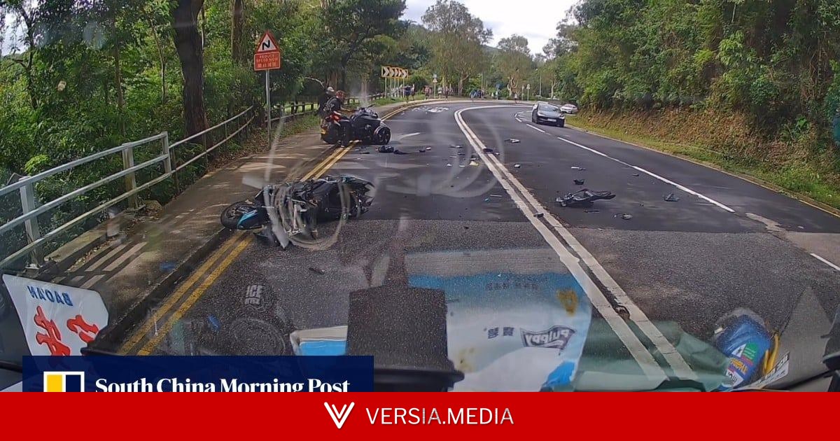 Biker dies after crashing head-on with 3-wheeled motorcycle in Hong Kong