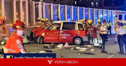 2 passengers killed as truck collides with taxi on Hong Kong road