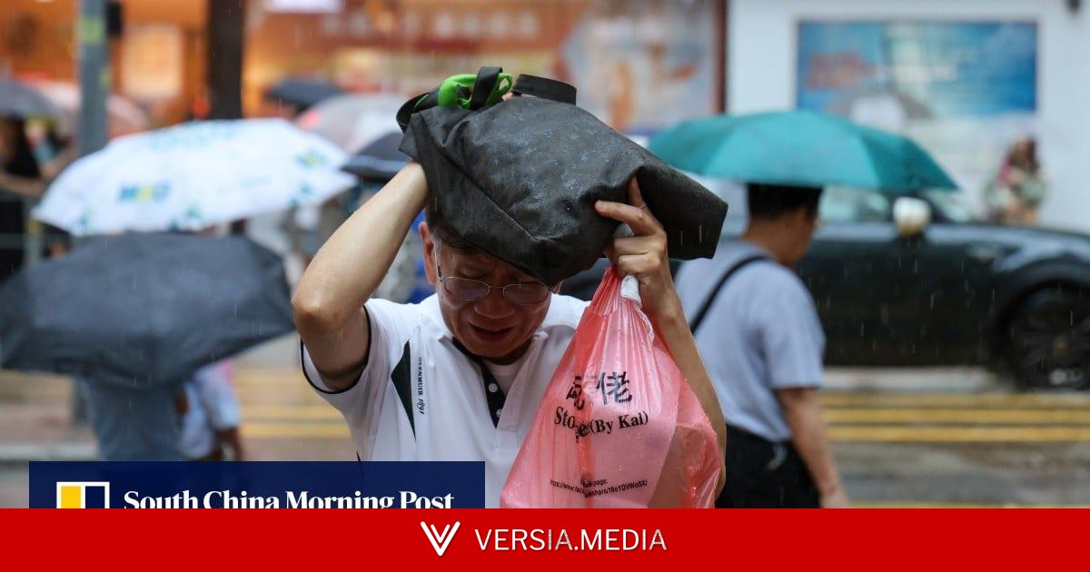 Hong Kong’s black rainstorm warning triggers flight delays, school suspension