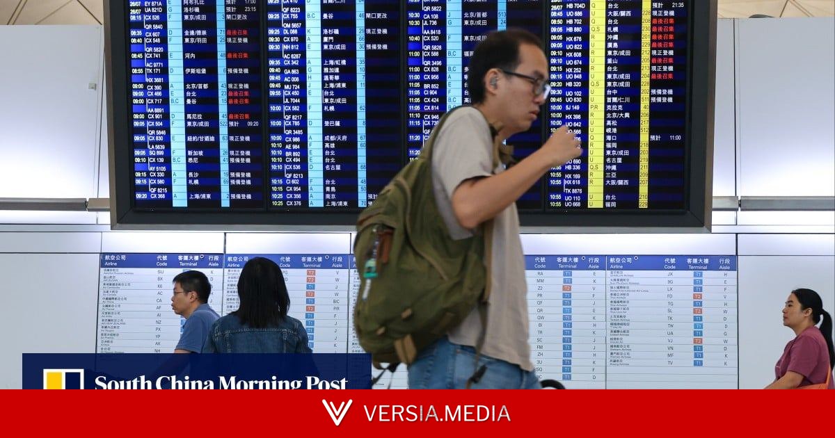 Passengers still stranded at Hong Kong airport on Monday after Typhoon Noul