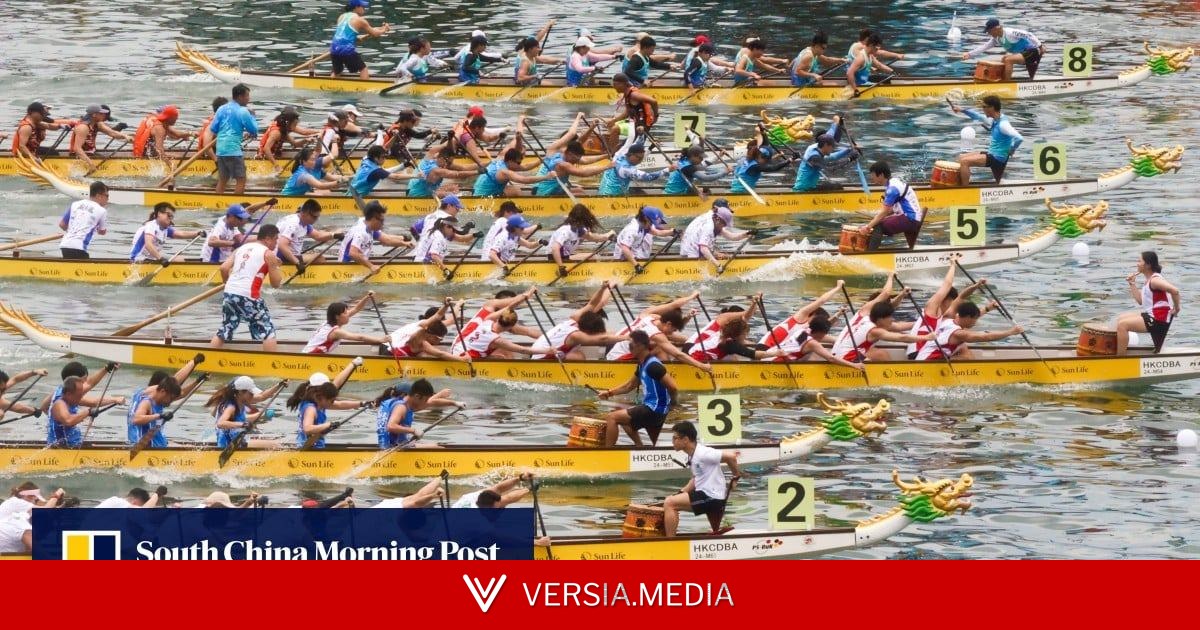 Thousands pack Hong Kong’s Tsim Sha Tsui promenade for annual dragon boat races