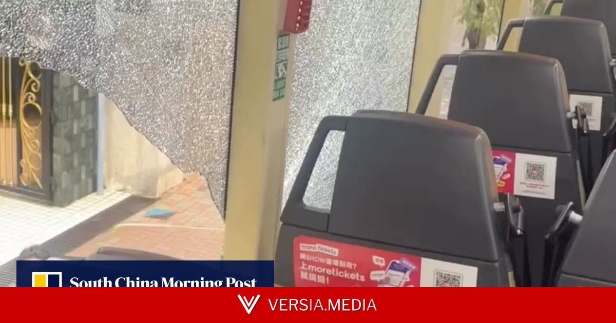 Hong Kong double-decker bus window smashed by tree branch, 1 passenger injured